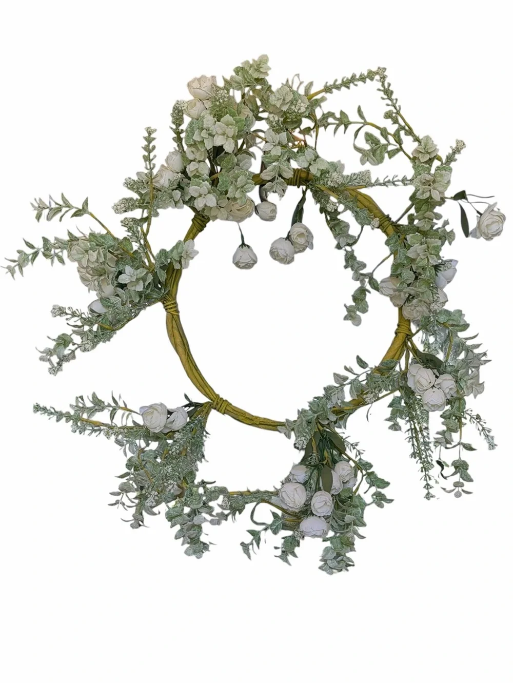 Elegant Green Faux Floral Wreath